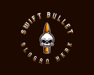 Bullet Gaming Skull logo design