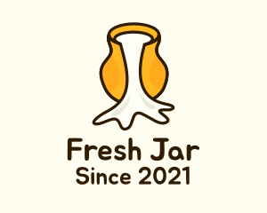 Pouring Milk Jar Jug logo design