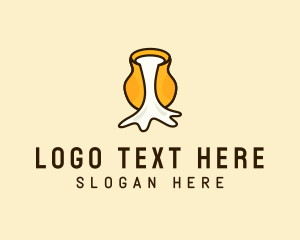 Pouring Milk Jar Jug logo design