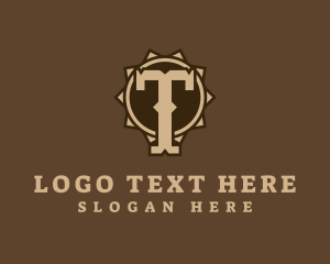 Cowboy Badge Letter T logo