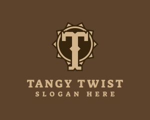 Cowboy Badge Letter T logo design