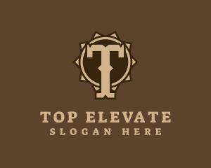 Cowboy Badge Letter T logo design