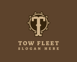 Cowboy Badge Letter T logo design