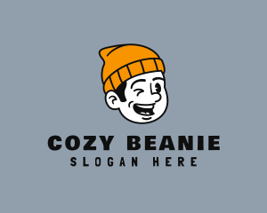 Retro Beanie Guy logo design