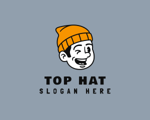 Retro Beanie Guy logo design