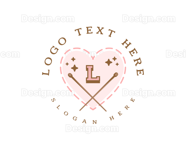 Creative Knitting Heart Logo