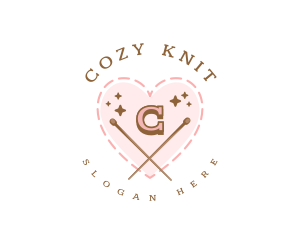 Creative Knitting Heart logo