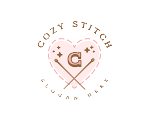 Creative Knitting Heart logo design