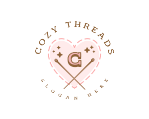 Creative Knitting Heart logo design