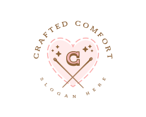 Creative Knitting Heart logo design