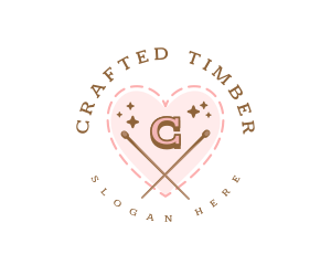 Creative Knitting Heart logo design