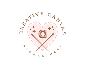 Creative Knitting Heart logo design