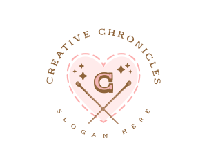 Creative Knitting Heart logo design