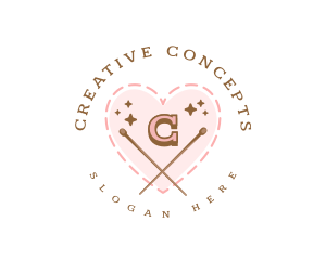 Creative Knitting Heart logo design