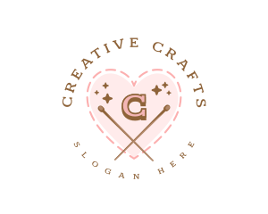 Creative Knitting Heart logo design