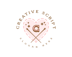 Creative Knitting Heart logo design