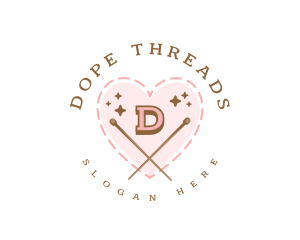 Creative Knitting Heart logo design