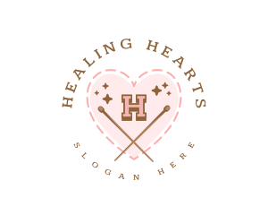 Creative Knitting Heart logo design