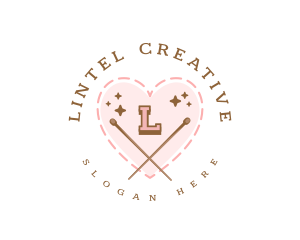 Creative Knitting Heart logo design