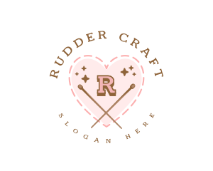 Creative Knitting Heart logo design