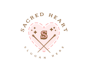 Creative Knitting Heart logo design