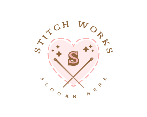 Creative Knitting Heart logo design