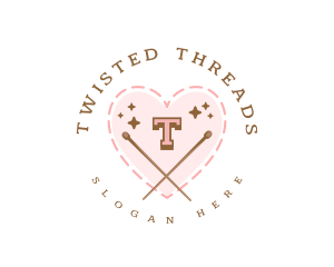 Creative Knitting Heart logo design