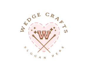 Creative Knitting Heart logo design