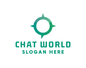 Navigation Compass Chat logo design