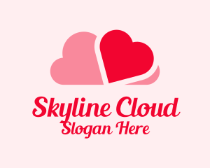 Romantic Heart Cloud logo design