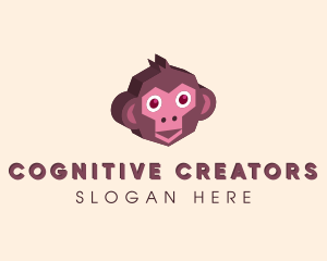 Isometric Monkey Head  logo design