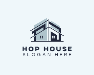 House Blueprint Construction  logo design