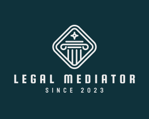 Law Pillar Column Diamond logo design