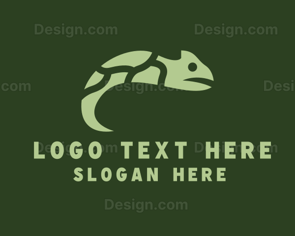 Green Chameleon Reptile Logo