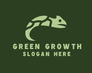 Green Chameleon Reptile logo design