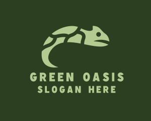 Green Chameleon Reptile logo design