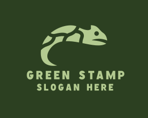 Green Chameleon Reptile logo design