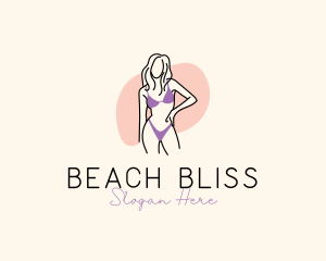 Sexy Woman Swimsuit logo design