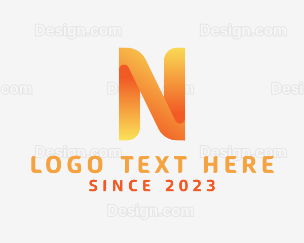 Modern Digital Letter N Logo