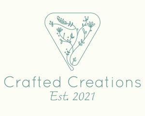 Embroidery Leaf Vine logo design