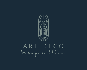 Candle Decor Art Deco logo design