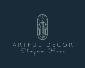 Candle Decor Art Deco logo design