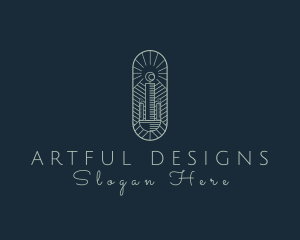 Candle Decor Art Deco logo design