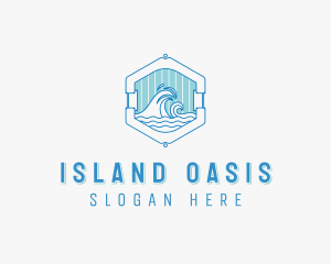 Wave Island Resort logo design