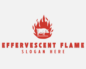 Flame Pig Barbecue logo design