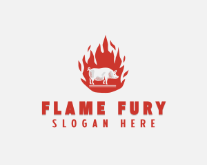 Flame Pig Barbecue logo design