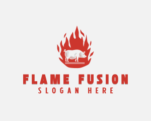 Flame Pig Barbecue logo design