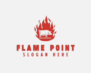 Flame Pig Barbecue logo design