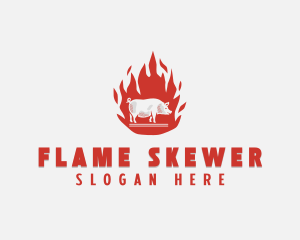 Flame Pig Barbecue logo design