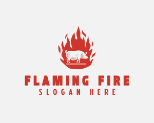 Flame Pig Barbecue logo design